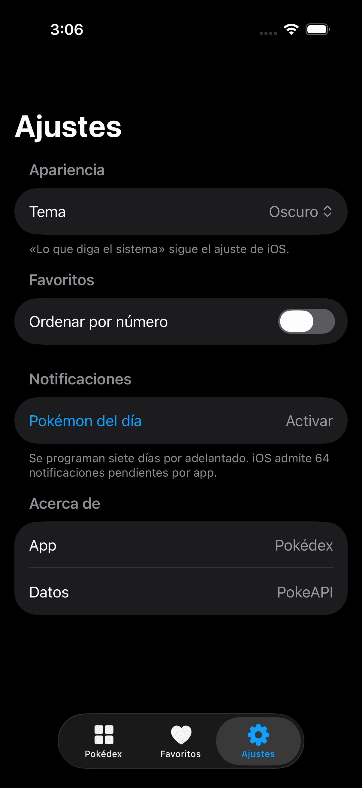 Los ajustes en iOS